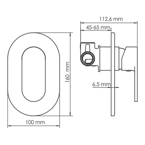 Встроенный смеситель для душа Wasserkraft Elbe 7451 черный Soft-touch фото 3