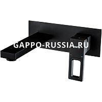 Смеситель со стены для раковины Gappo Futura G1017-16 черный