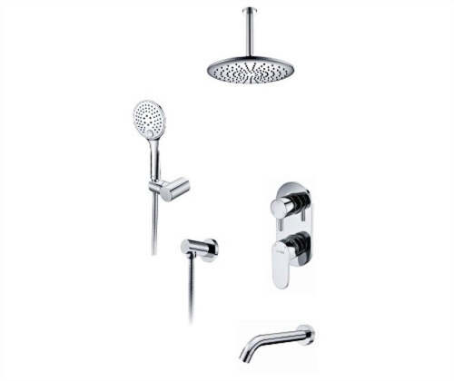 Встроенный смеситель для ванны на 3 положения Wasserkraft A175868 (душевой комплект) хром