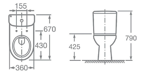 Унитаз напольный Roca Access 34P23800Y, сидение м/л фото 4