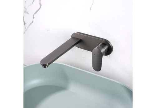 Смеситель для раковины настенный Aquatek Ника AQ1813BGM, оружейная сталь фото 3