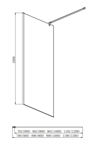 Душевая перегородка Aquatek AQ WIW 07020CH (08020, 09020, 10020, 11020, 12020, 14020) 70, 80, 90, 100, 110, 120, 140 фото 3