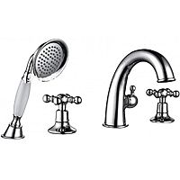 Смеситель врезной на борт ванны 4 отв. Gappo G1189 хром