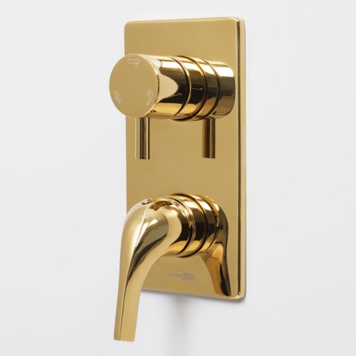 Встроенный смеситель для ванны на 3 положения Wasserkraft Sauer 7171 глянцевое золото фото 2