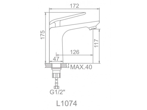 Смеситель на умывальник Ledeme L1074В хром-черный фото 2