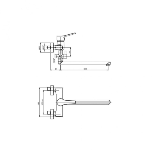 Смеситель для ванны с длинным изливом Paini Messina MECR119KM, хром, без аксессуаров фото 4