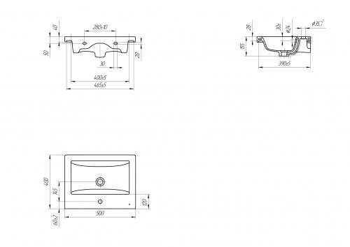 Тумба с раковиной Cersanit Lara 50, 60, 70, 80 подвесная белая фото 9
