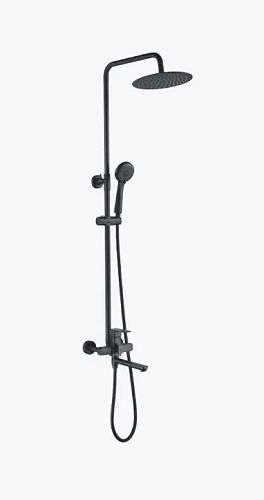 Душевая система со смесителем с длинным изливом Ledeme L2480B черный