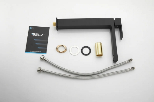 Смеситель высокий для раковины BELZ B11613-7 матовый черный фото 10