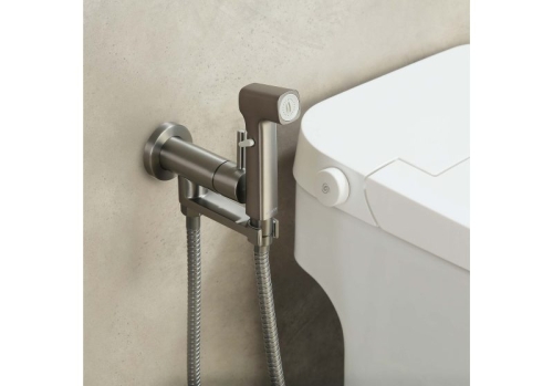 Смеситель скрытого монтажа с гигиеническим душем Aquatek Ника AQ1819BGM, оружейная сталь фото 4