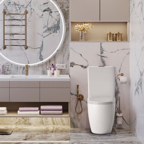 Унитаз напольный безободковый SOLE Pandora 3 сиденье микролифт фото 4