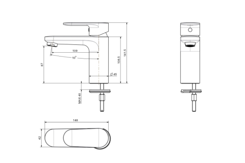 Смеситель для раковины Aquatek Ника AQ1810BGM, оружейная сталь фото 6