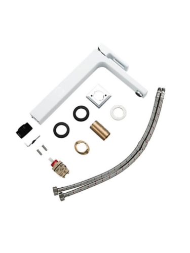 Смеситель высокий для раковины Gappo Futura G1017-2 белый/хром фото 4