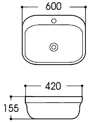 Раковина накладная Aquatek Амадео AQ6042-00 60*42 фото 2