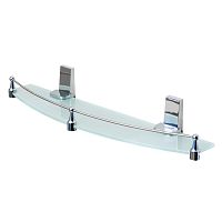 Полка стеклянная с бортиком Wasserkraft Lopau K-6044 хром