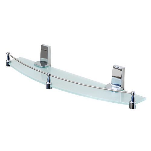 Полка стеклянная с бортиком Wasserkraft Lopau K-6044 хром