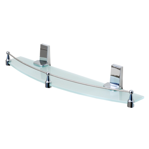 Полка стеклянная с бортиком Wasserkraft Lopau K-6044 хром