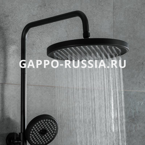 Душевая система с термостатом Gappo G2403-56 черный/хром фото 8