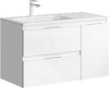 Тумба с умывальником Aqwella Accent 90 подвесная левая/правая белый