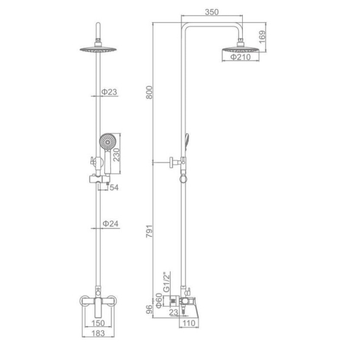 Душевая система Ledeme L2475 хром фото 2