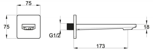 Излив для ванны Bel Bagno Carin CAR-BC-CRM хром фото 2