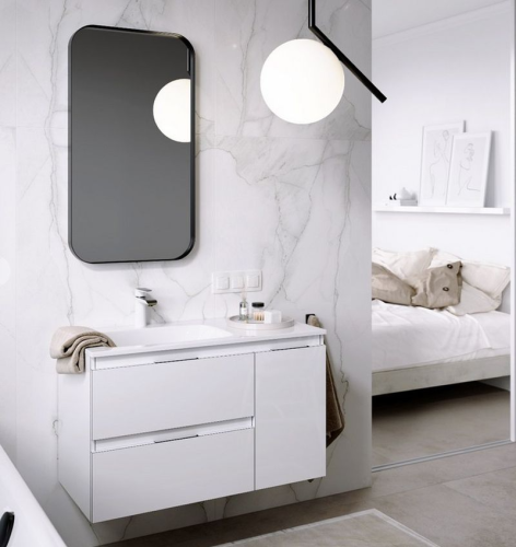 Зеркало Aqwella RM0205BLK 50*90 в черной раме фото 3