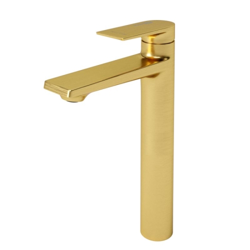 Смеситель высокий для умывальника Wasserkraft Aisch 5503H матовое золото