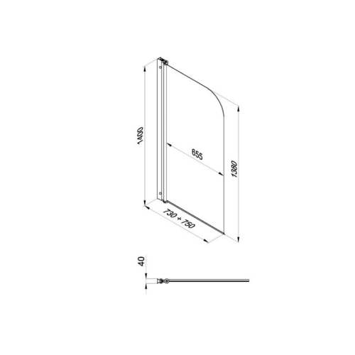 Штора на ванну Triton Соло 75 стекло прозрачное фото 7
