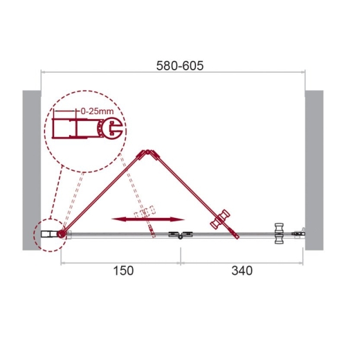 Душевая дверь Bel Bagno Albano-BS-12 60, 70, 100 стекло прозрачное фото 6
