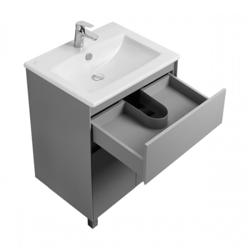 Тумба с раковиной Aquaton Форест 60, 75 Туманный серый фото 5