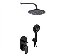 Встроенный смеситель для ванны на 2 положения Wasserkraft A16777 (душевой комплект) черный Soft-touch