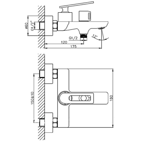 Смеситель для ванны Haiba HB60589 хром фото 2