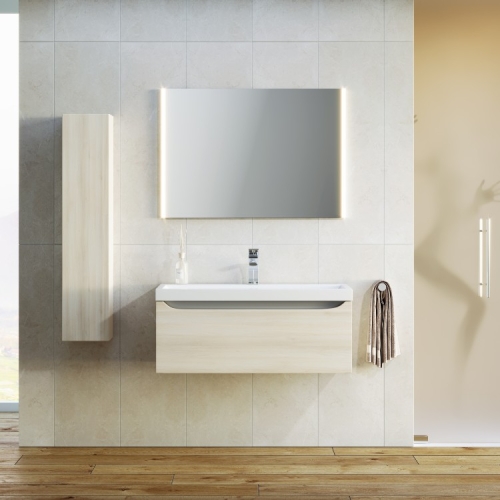 Тумба с умывальником Aqwella Verona 80, 100 подвесная акация фото 2