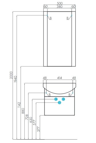 Зеркало Aquaton Ария 50, 65, 80 Белый Глянцевый фото 2