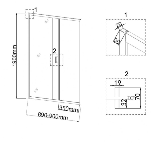 Душева дверь в нишу Niagara Nova 90 100 110 120 золото фото 3