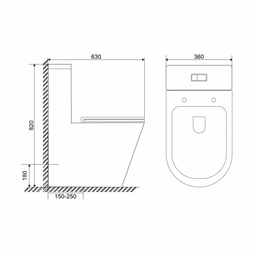Унитаз напольный безободковый Sole Torr Turbo смыв Торнадо фото 3